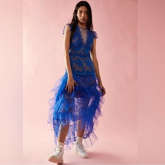 Free People Bronx and Banco Nina Cobalt Maxi Dress/ Size XS - Picture 1 of 13